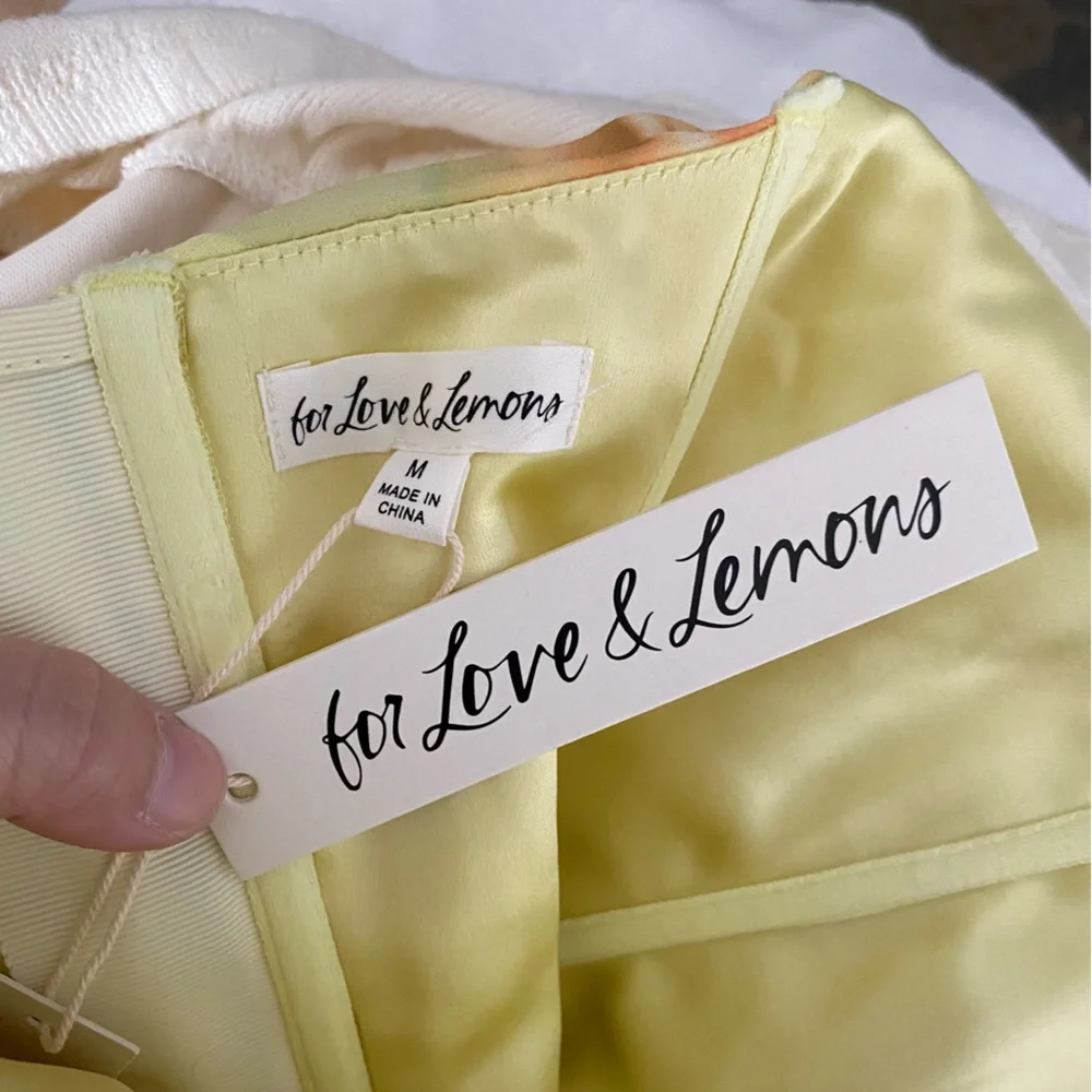 $243 NWT Yellow For Love And Lemons “Harper” Draped Corset Top Sz Medium - Picture 8 of 12